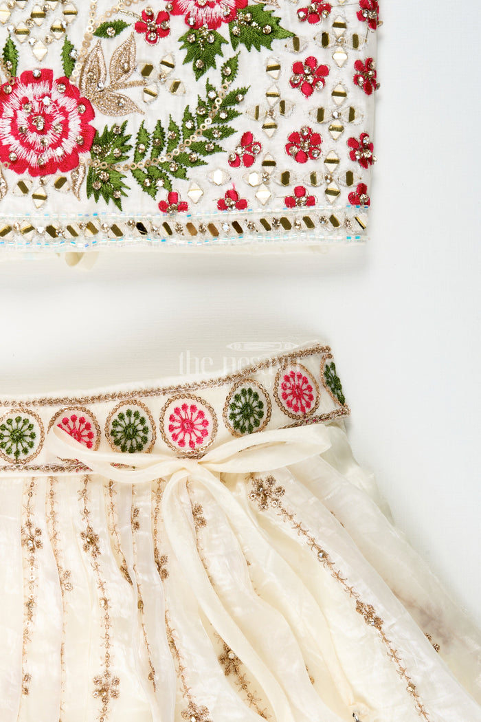 The Nesavu Girls Lehenga Choli Viscose Silk Lehenga Choli Set for Girls with Yoke Detailing for Ethnic Parties Nesavu Nesavu girls lehenga choli designer yoke viscose silk  ideal ethnic birthdays weddings