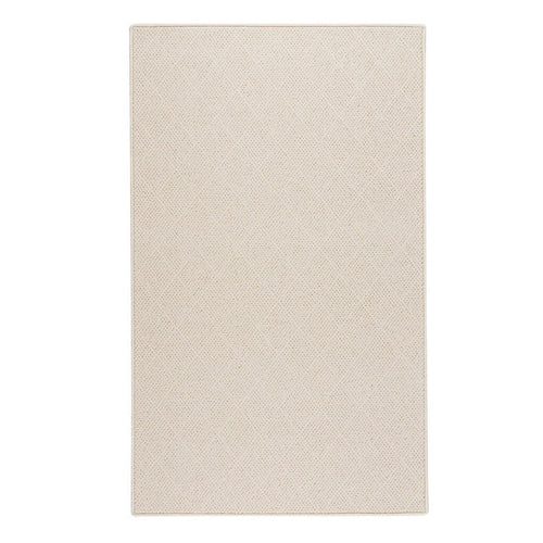 White Wicker-Serged Machine Woven Rug Rectangle image