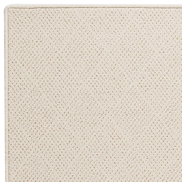 White Wicker-Serged Machine Woven Rug Rectangle image