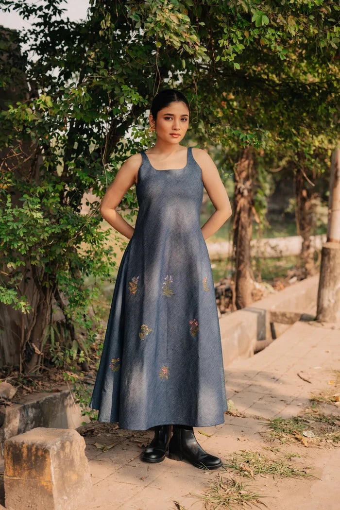 WILDFLOWERS DENIM DRESS Bloome