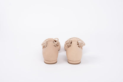 Back view of Winnie flats in beige. Womens footwear available in European sizes 42-46