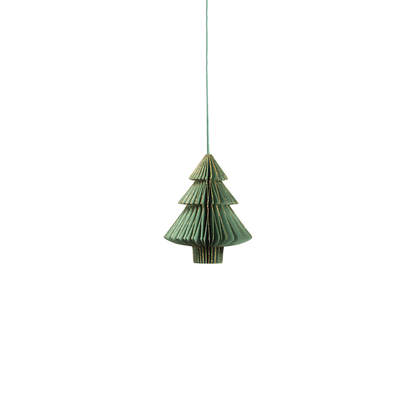 Wish Paper Decorative Ornaments - Green w/Gold Glitter (Set of 12) - Christmas Decor by Carlyle Avenue