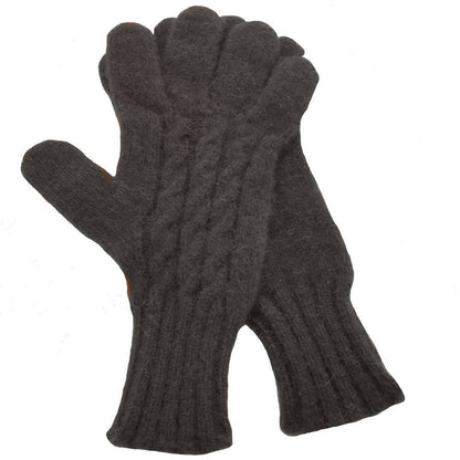 Ladies Cabled Bison Gloves Bison Gear The Buffalo Wool Co. Black