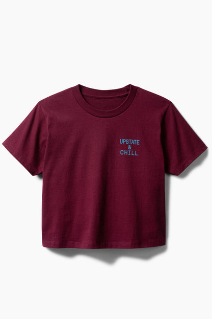 Women's The Heart Heavyweight Boxy T - Maroon / Deep Teal