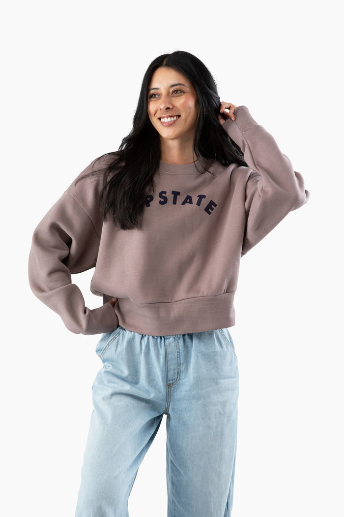 Women's Upstate Arch Heavyweight Sweatshirt - Shiitake / Navy